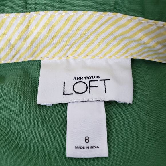 Ann Taylor LOFT Jacket Safari Utility Style Sz 8 Green Snap Closure Vintage y2k - Picture 10 of 12